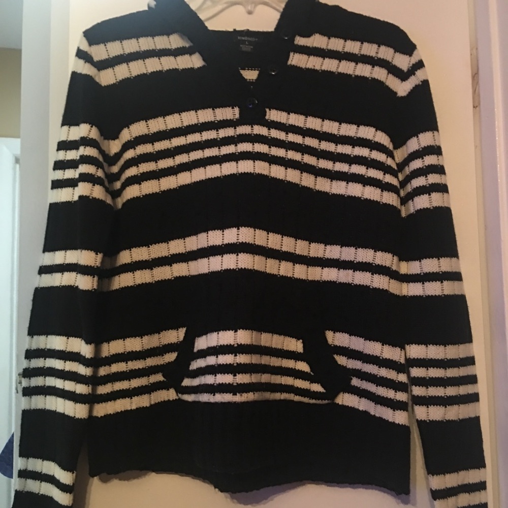 Navy and white sweater